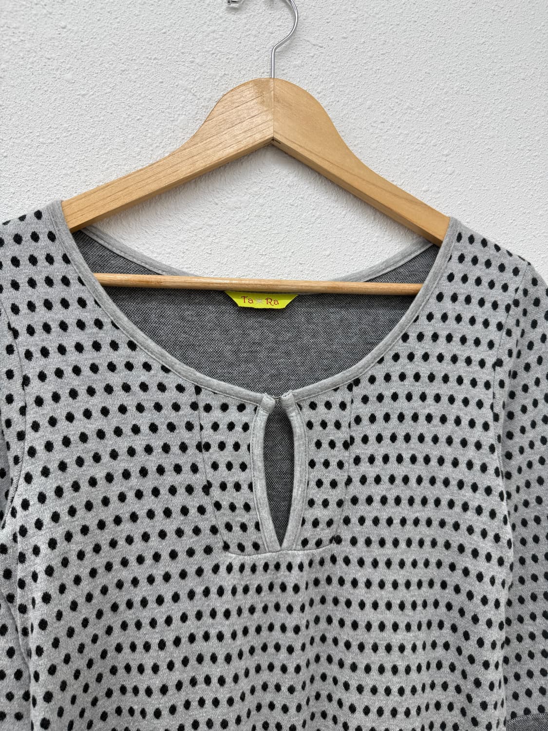 빈티지 그레이 도트 플레어 롱 블라우스 상품이미지3