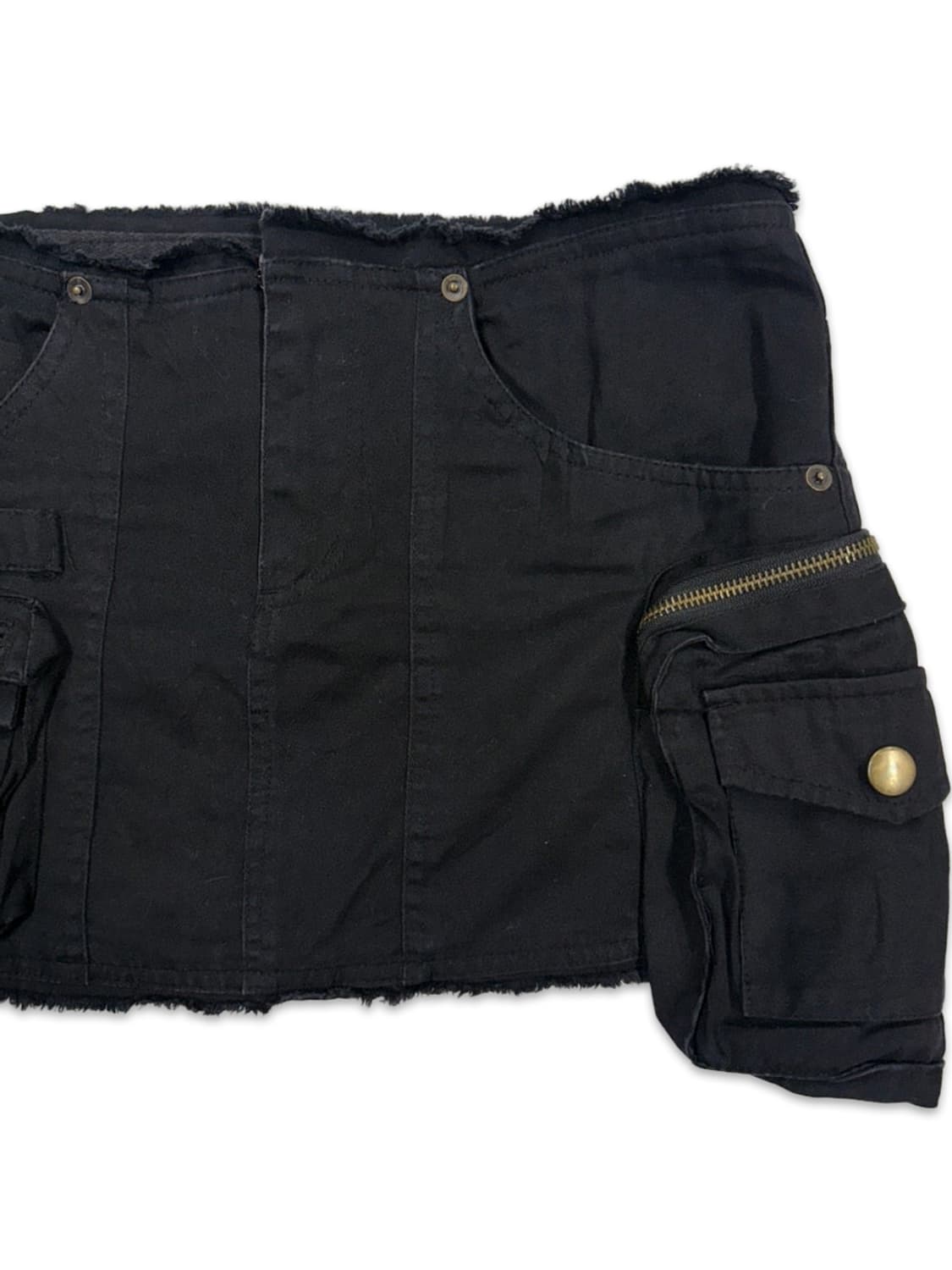 빈티지 GILFY 블랙 펑크 디테일 로우라이즈 미니 스커트 상품이미지2