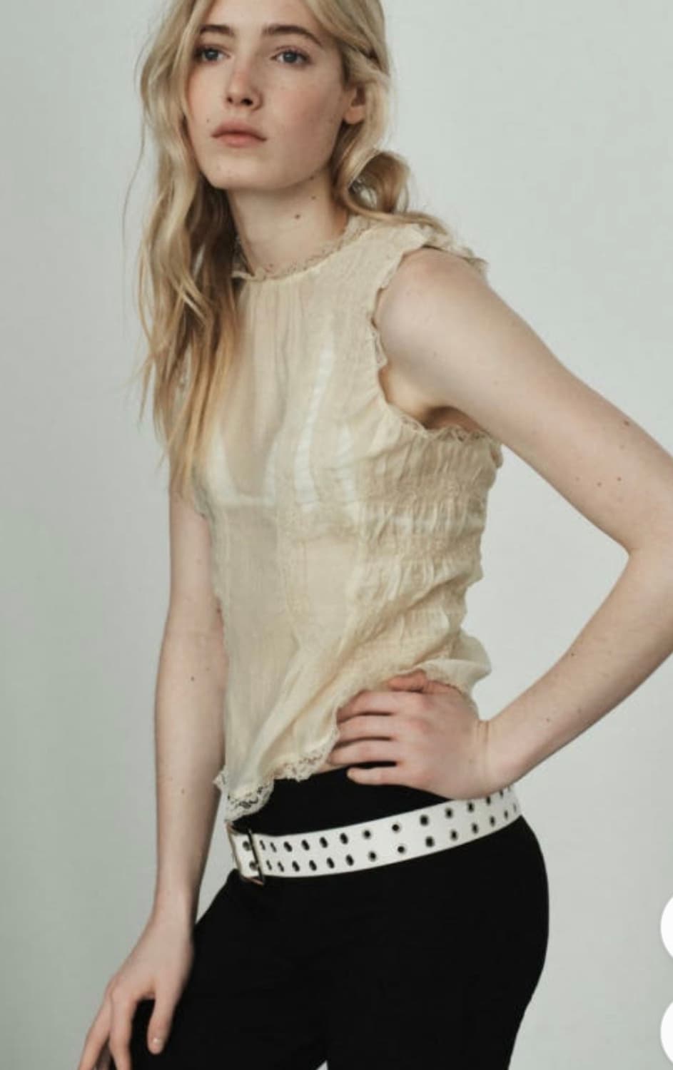 Zara 레이스라인버튼셔츠 크림 3067/036/733 상품이미지1