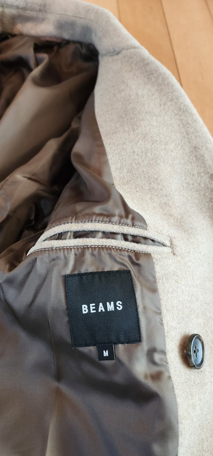 빔즈 베이지 더블 코트 오버핏 M~L 상품이미지7