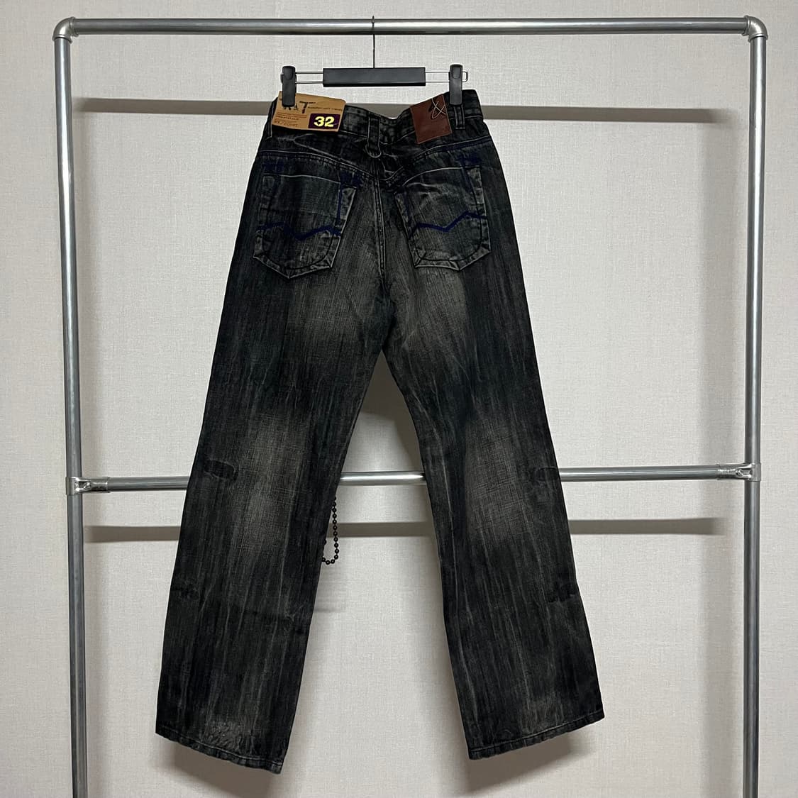 행텐 블랙 워싱 데님 팬츠 32 (새상품) 상품이미지2