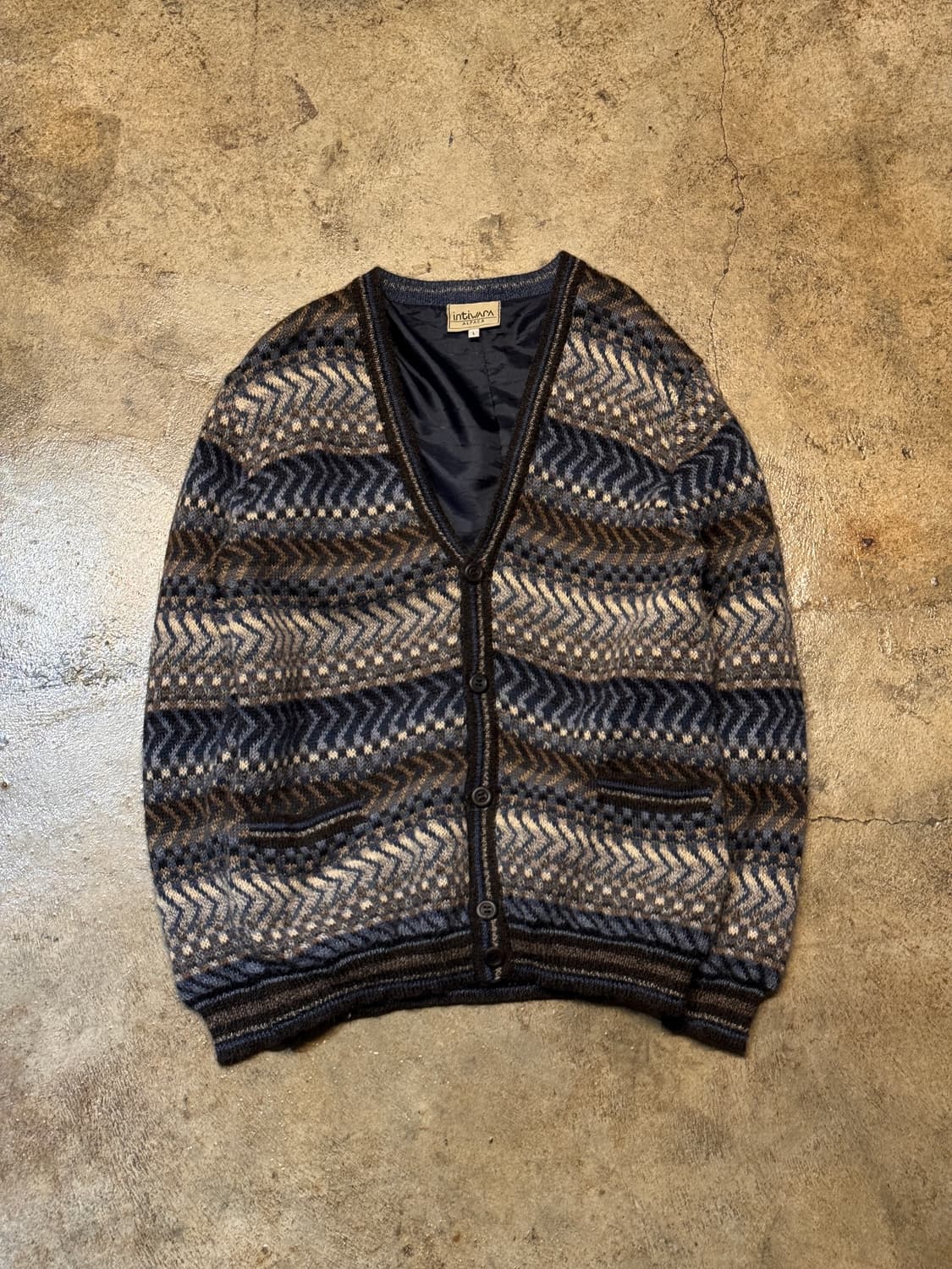 F ) intiwara Patterned Alpaca Cardigan 상품이미지1