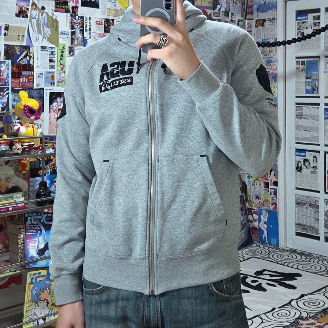 나이키 USA 자수 그레이 후드집업 상품이미지2