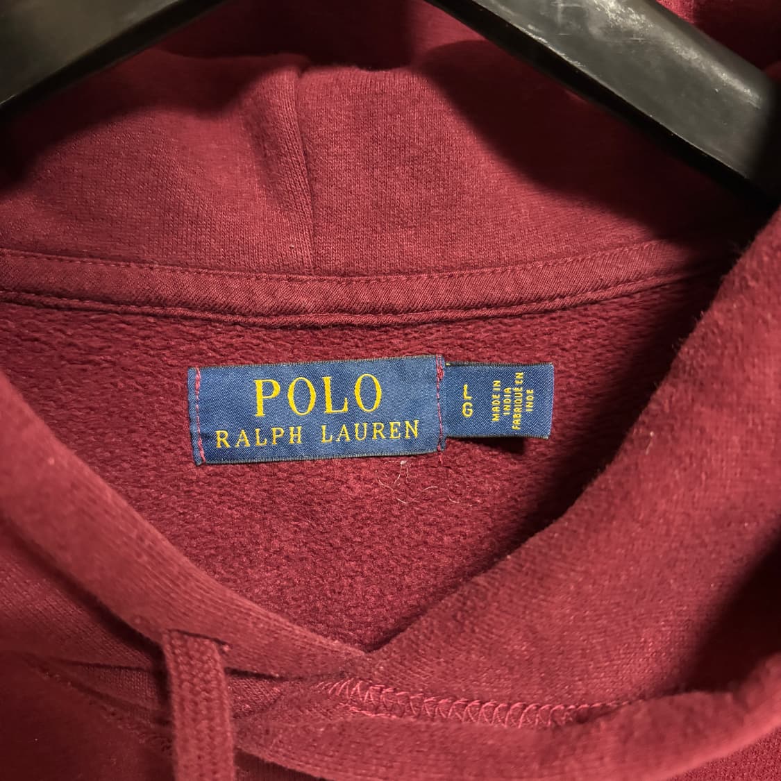 폴로 랄프로렌 로고 프린트 기모 후드티 / 버건디, L 상품이미지4