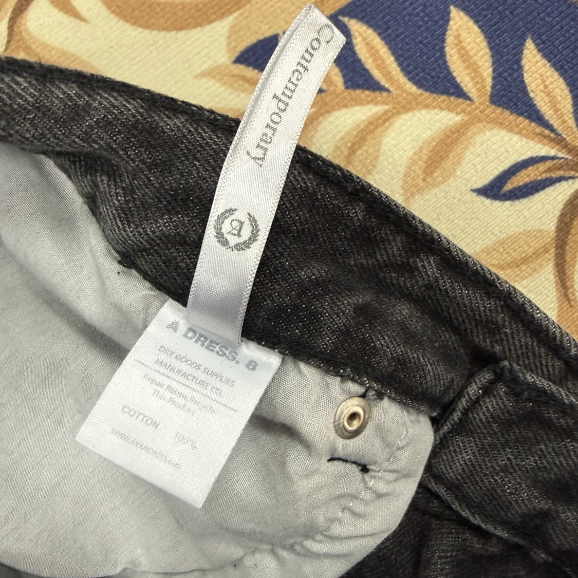 (S)어반드레스 Avandress 흑청 와이드카고데님팬츠 상품이미지4