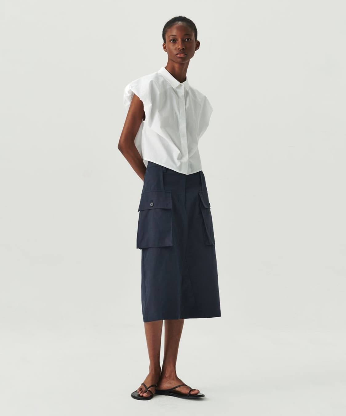 르바(LEVAR) 프렌치 코튼 치노 스커트 상품이미지3