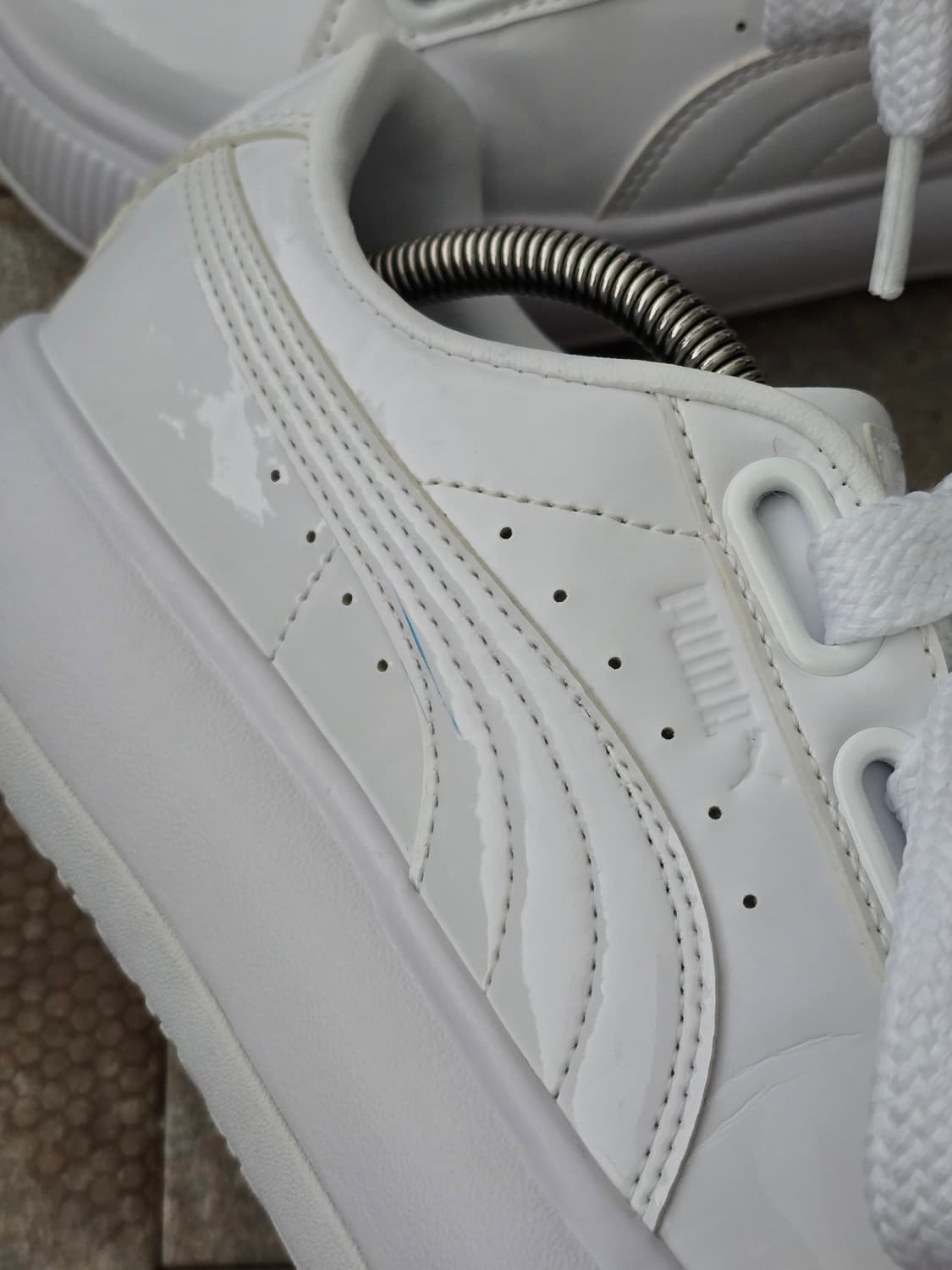 (250)푸마 스웨이드 마유 하트 페이턴트 화이트 상품이미지7