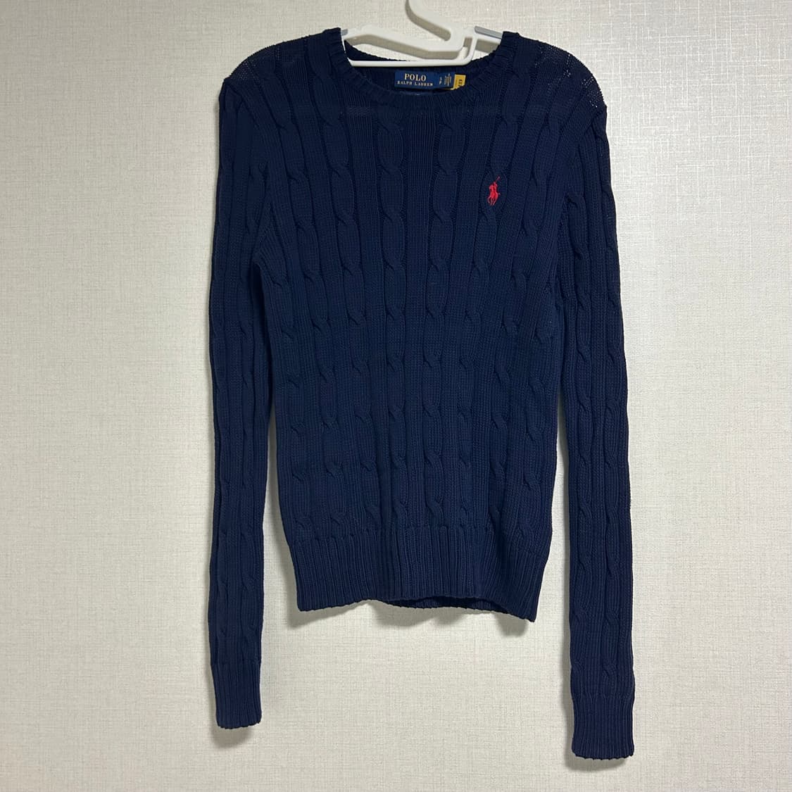 폴로 랄프로렌 신형 큐알 꽈배기 니트 네이비 S  상품이미지3