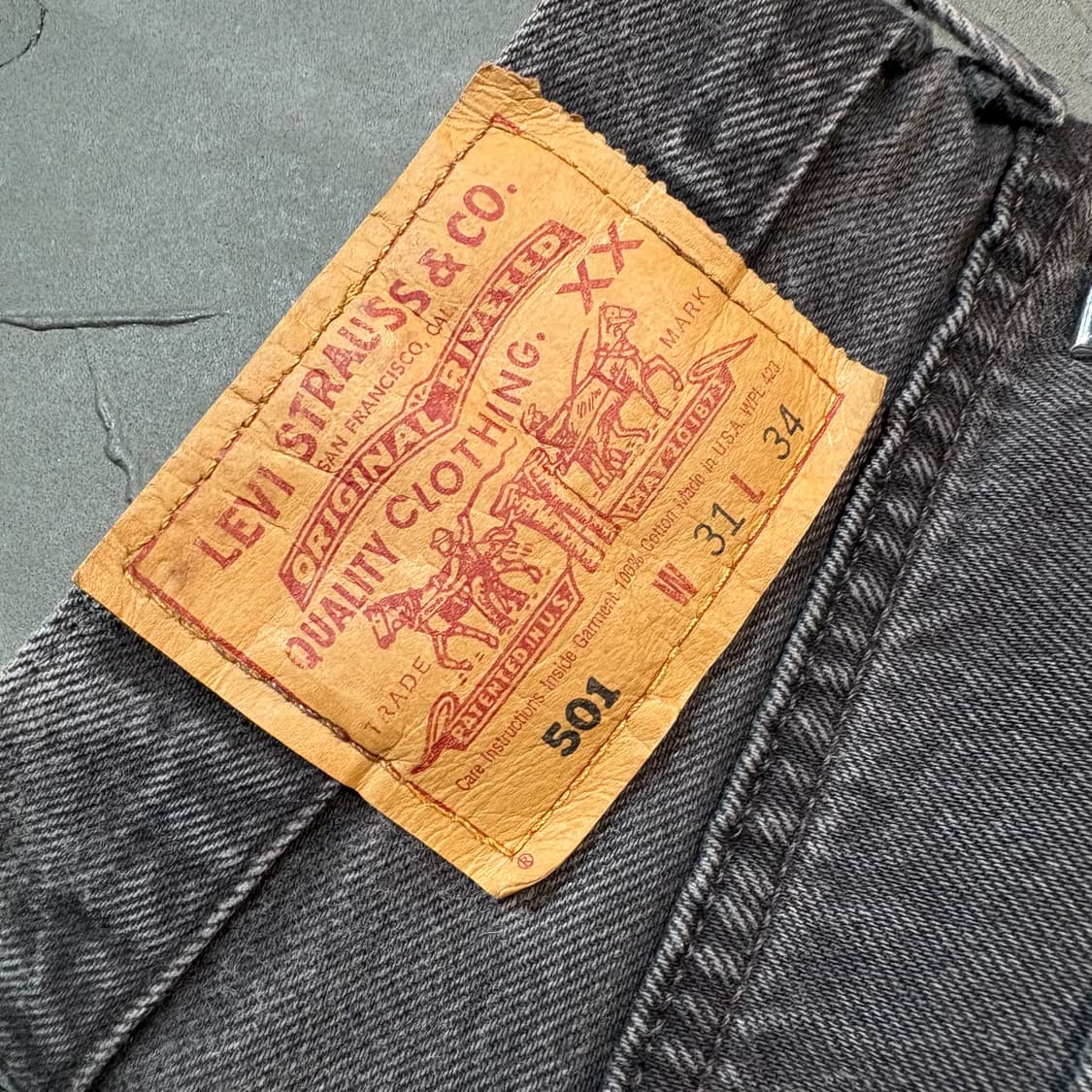 [31X34] LEVI's 리바이스 501 90‘s 흑청 데님 팬츠 상품이미지7