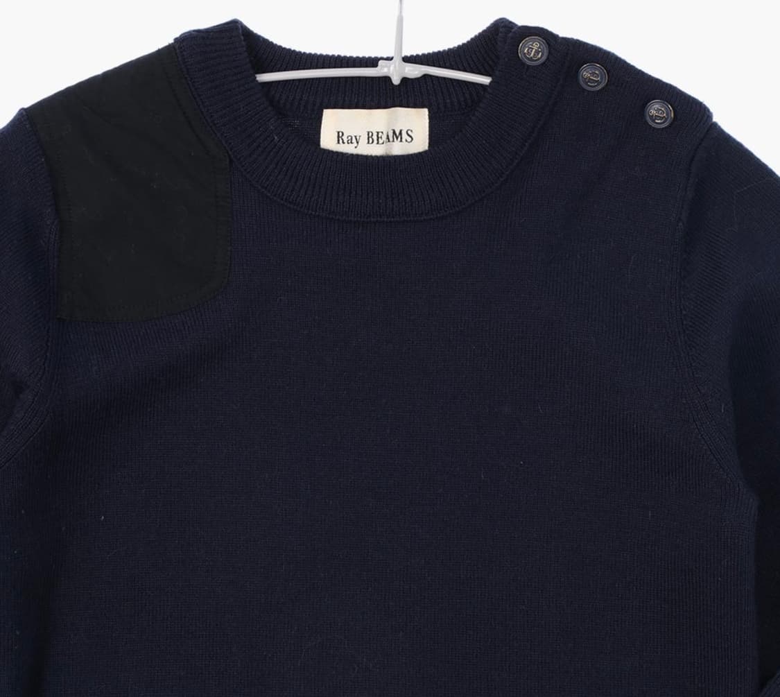 S) RAY BEAMS 레이빔스 울 라운드 베이직 니트 상품이미지2
