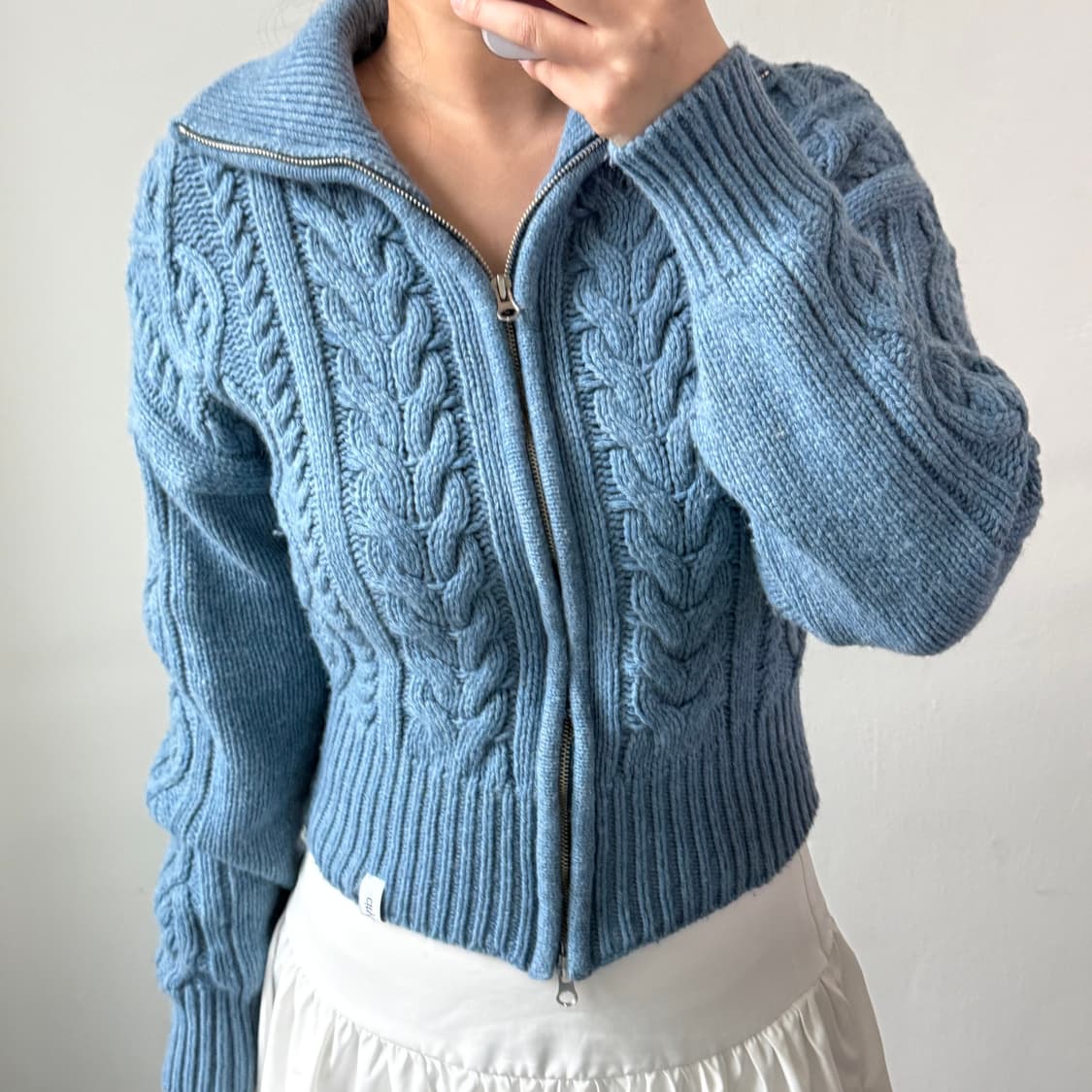 [F] 시티브리즈 케이블 니트 집업 상품이미지2