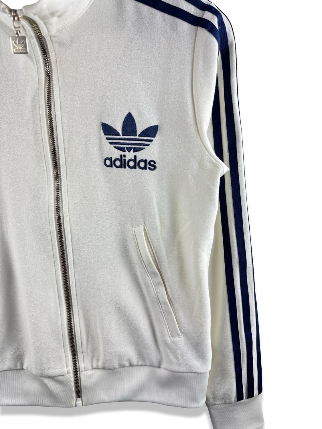 아디다스 빅 트레포일 화이트네이비 크레페 딱붙 트랙져지2616 상품이미지3