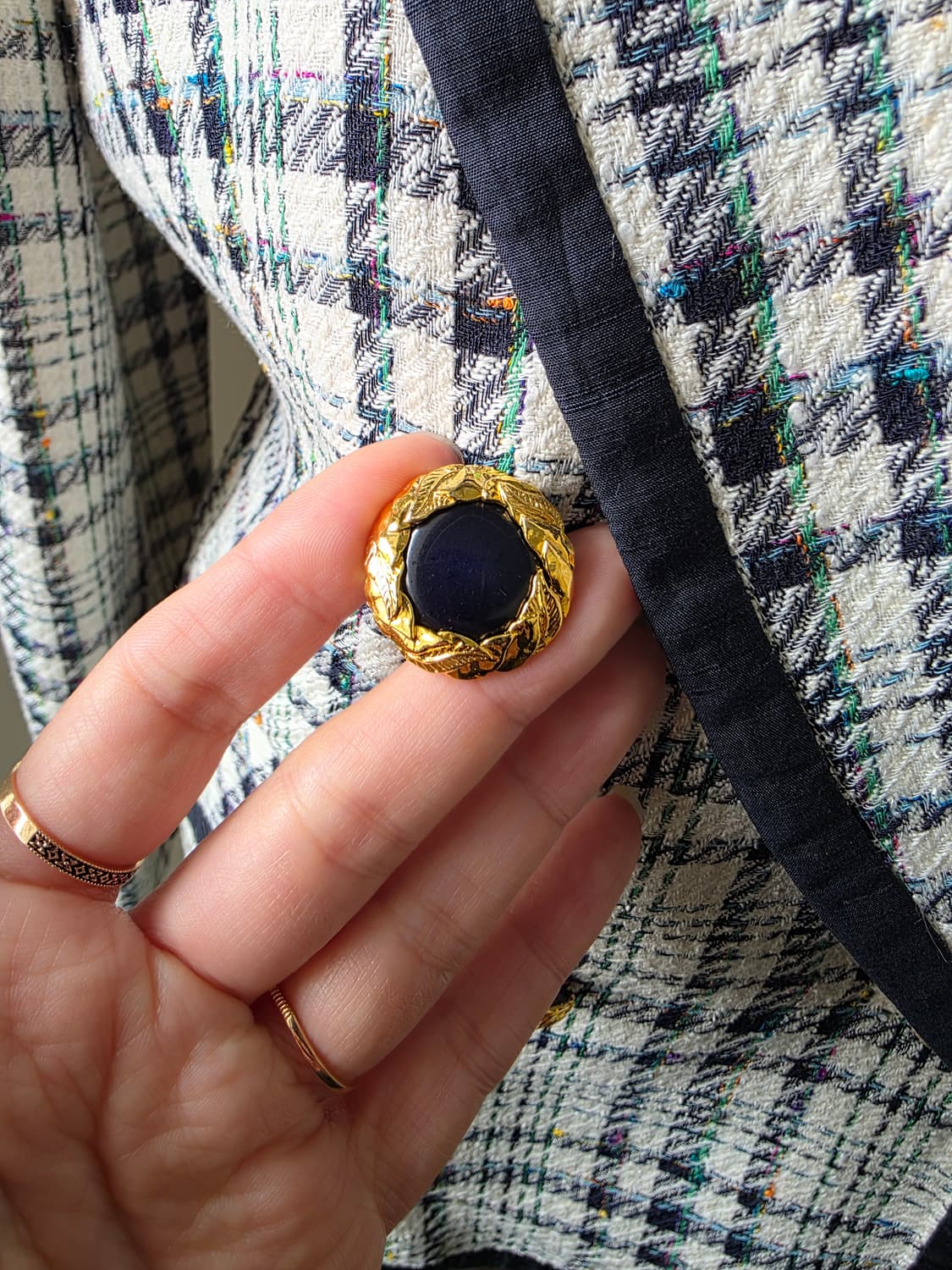 스위스 WEISBROD-ZURRER 트위드 자켓 / 금장 버튼 클래식 라 상품이미지5