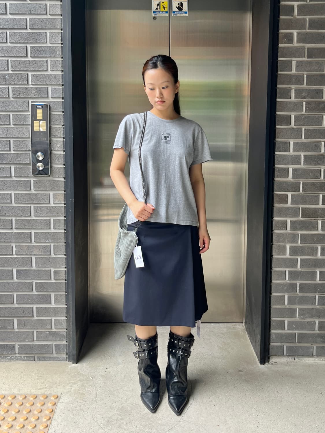 Jil Sander 질샌더 슬릿 스커트 네이비 상품이미지2