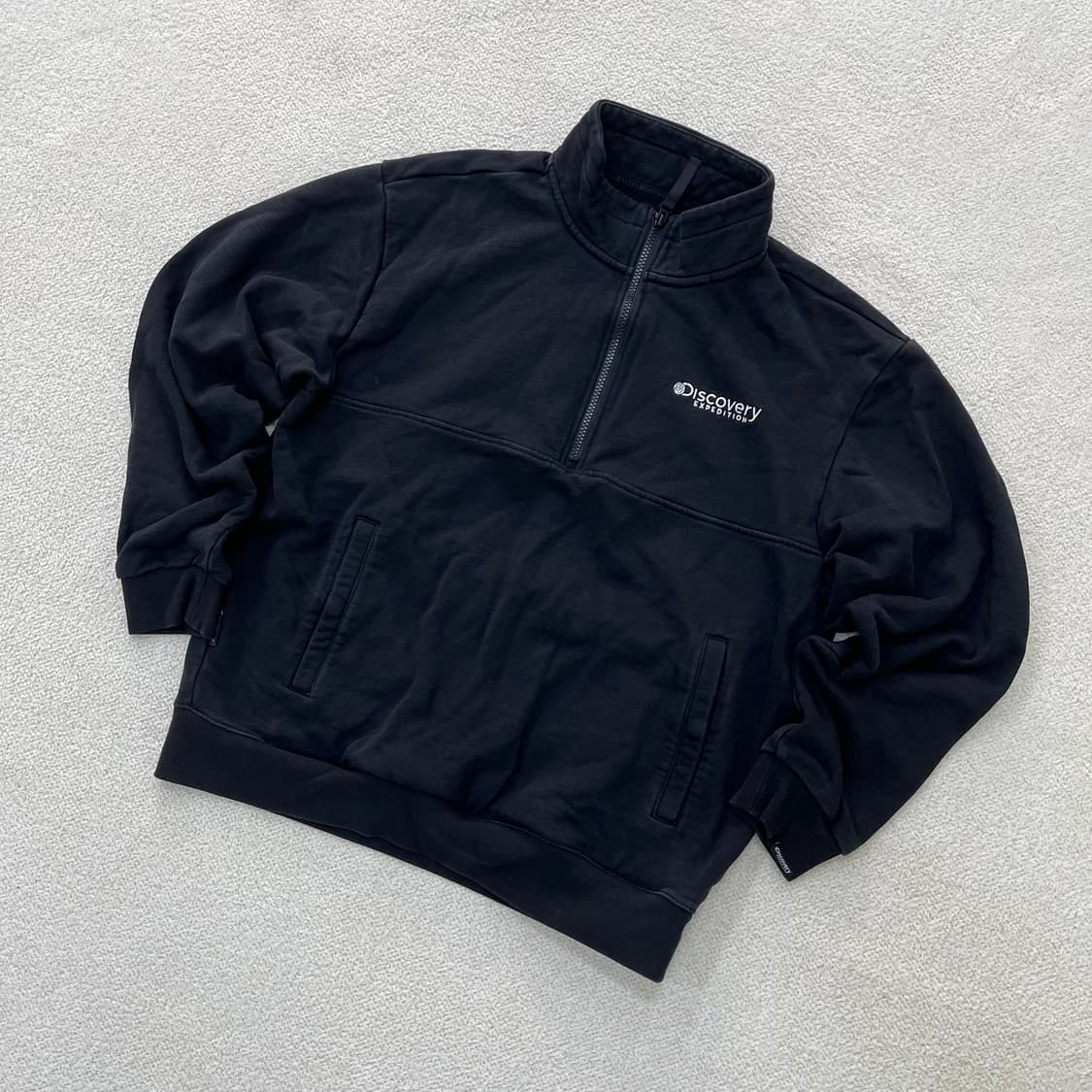 100 디스커버리 반집업 맨투맨 0401M 상품이미지1