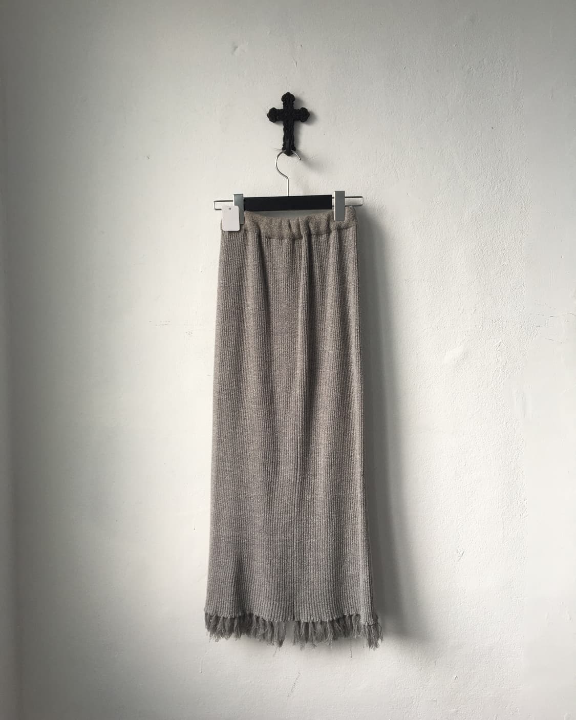 fringe point rivbed button up skirt 상품이미지2