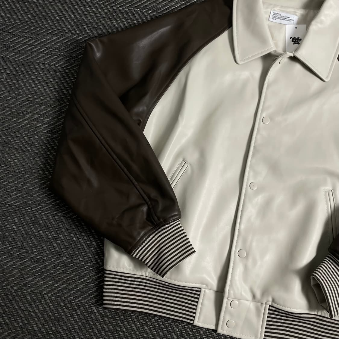 파르티멘토 버핑레더 배색 봄버 자켓o 3802 상품이미지3