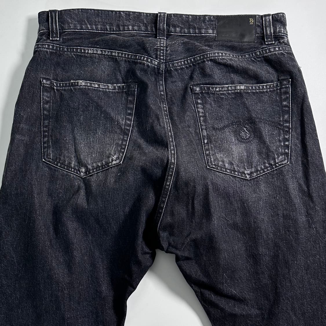 R13 알써틴 흑청 배기핏 팬츠  상품이미지5