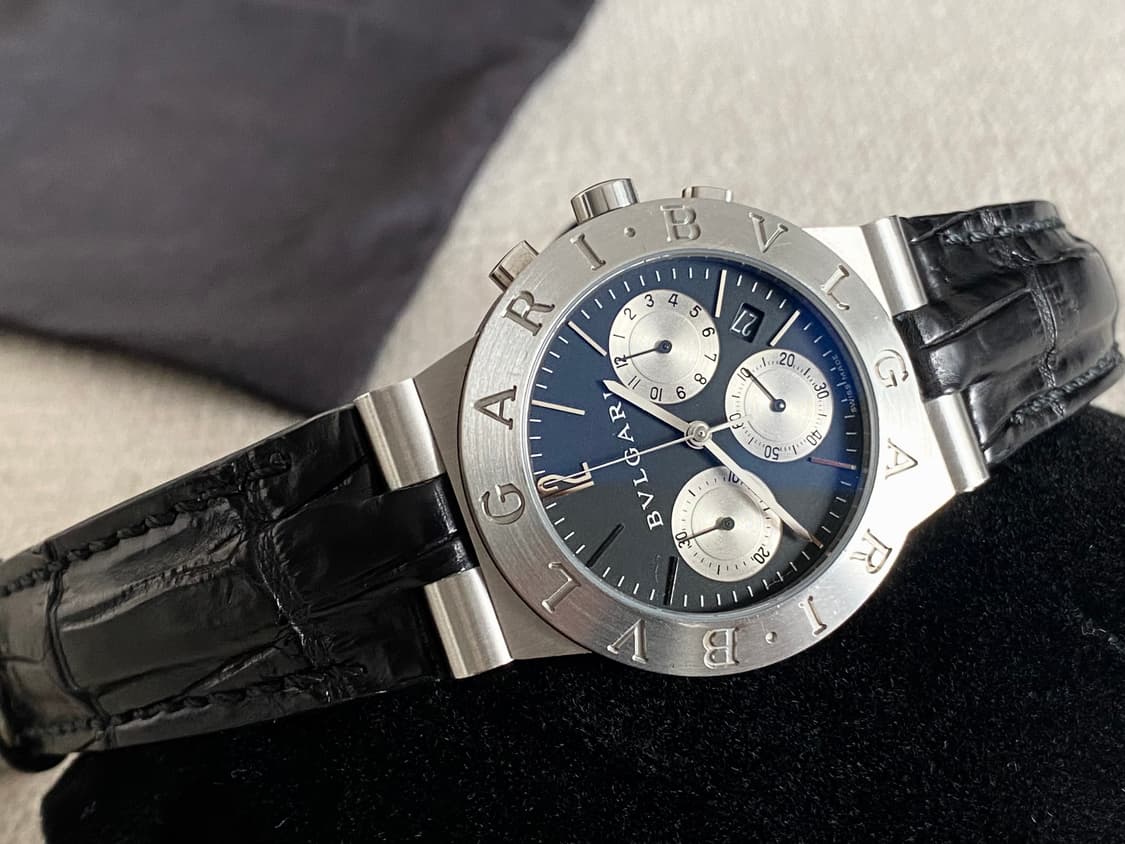 불가리 디아고노 CH35S 35mm 블랙 크로노 쿼츠 미듐 중형 상품이미지5