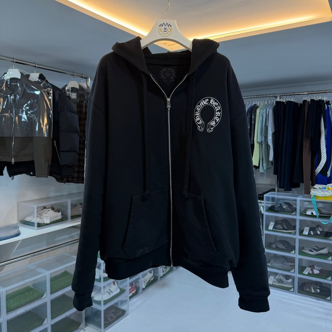 [리오브] 크롬하츠 홀스슈 플로랄 헤비웨이트 후드집업 상품이미지2