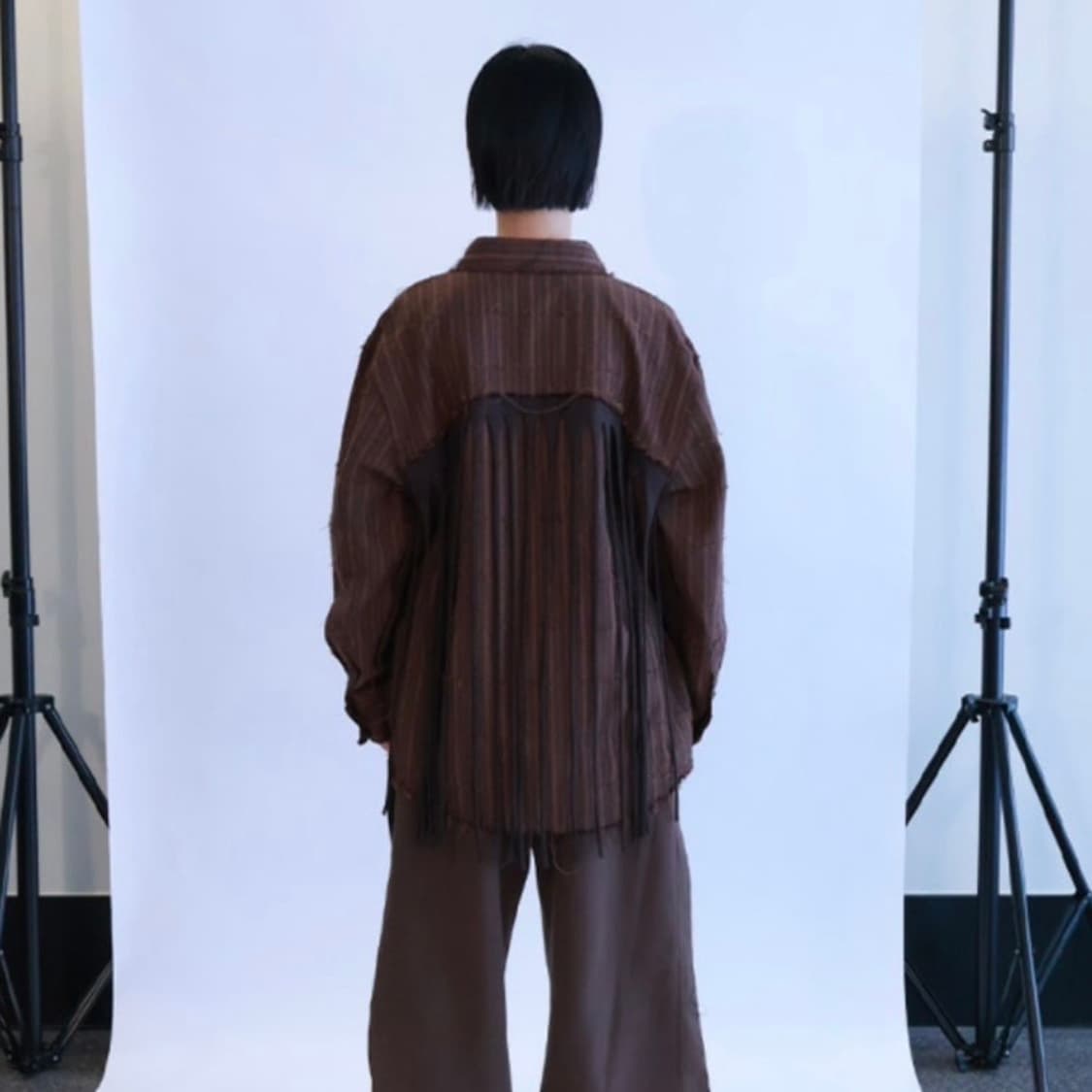 0tape_STRIPED FRINGE SHIRT 상품이미지3