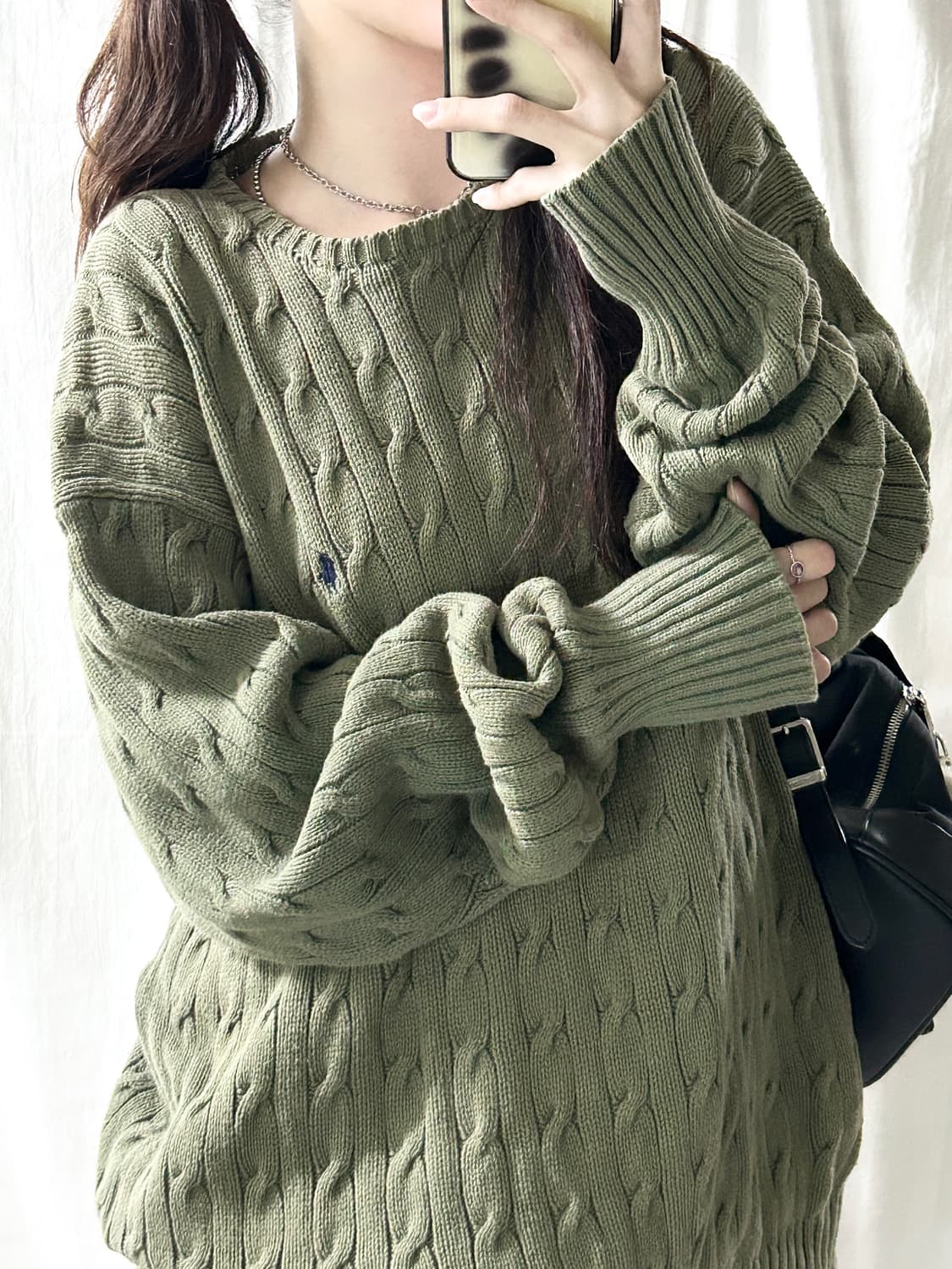 폴로 네이비포니 카키 케이블니트 상품이미지2