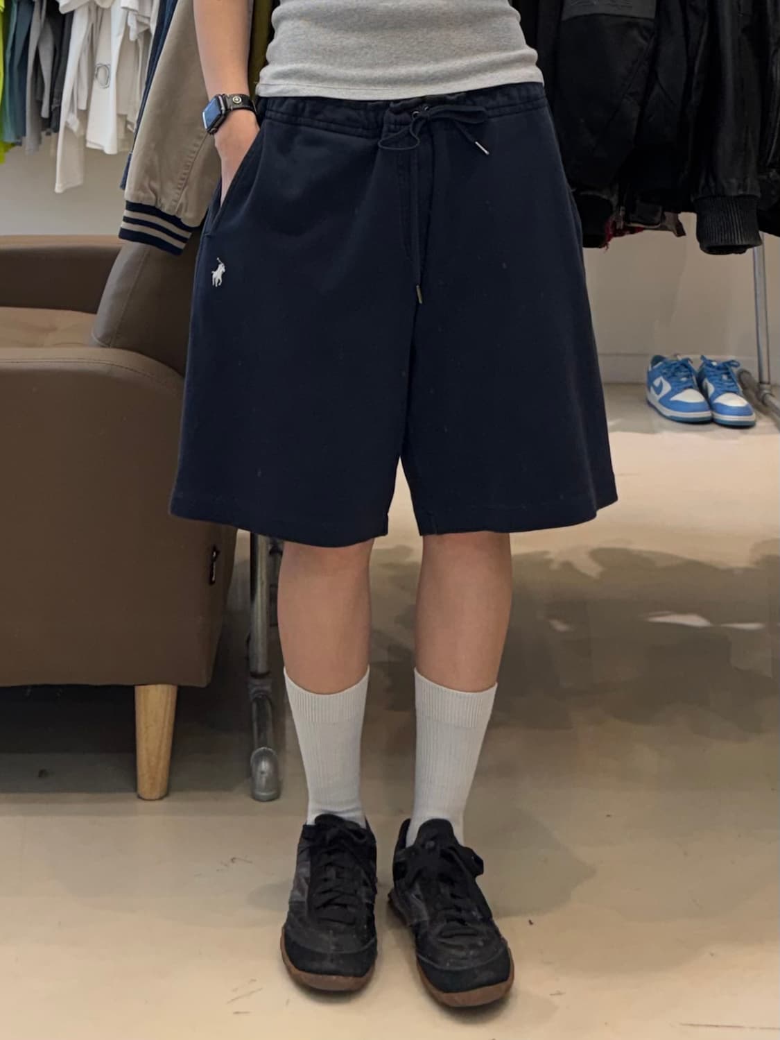 폴로 코튼 네이비 스웻 쇼츠 상품이미지5