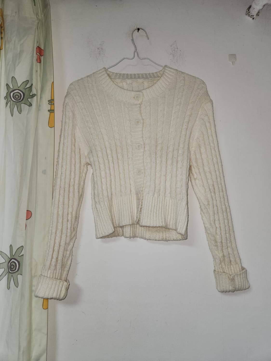 아이보리 꽈배기 니트 가디건 상품이미지1