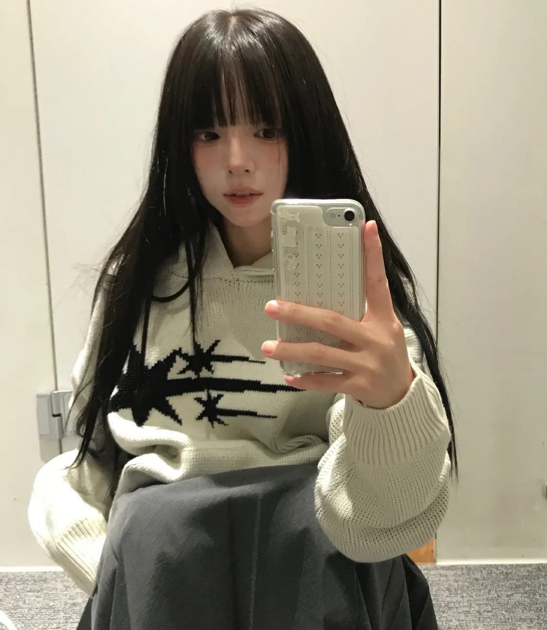 [새제품] 나이스고스트클럽 니트 후드티 상품이미지1