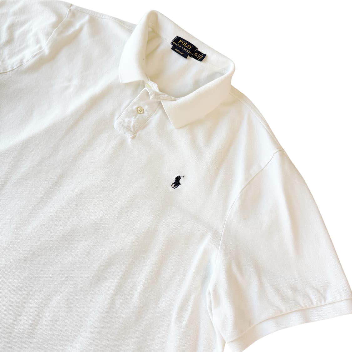 폴로 랄프로렌 화이트 네이비 로고 카라티 XXL 상품이미지1