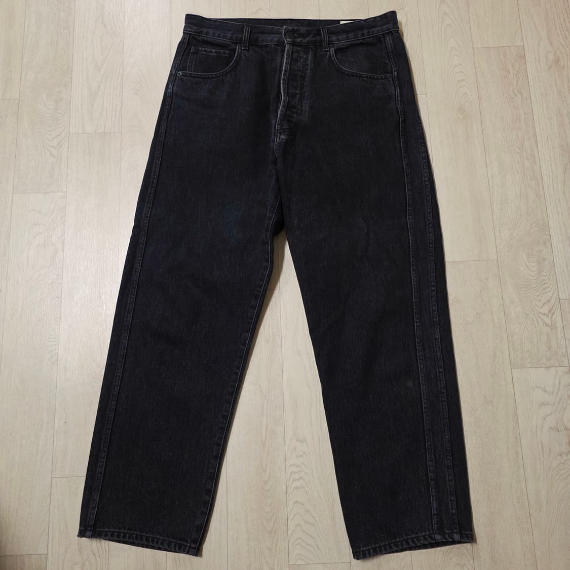 [L] 이얼즈어고 플로리스 와이드 데님 블랙 상품이미지2