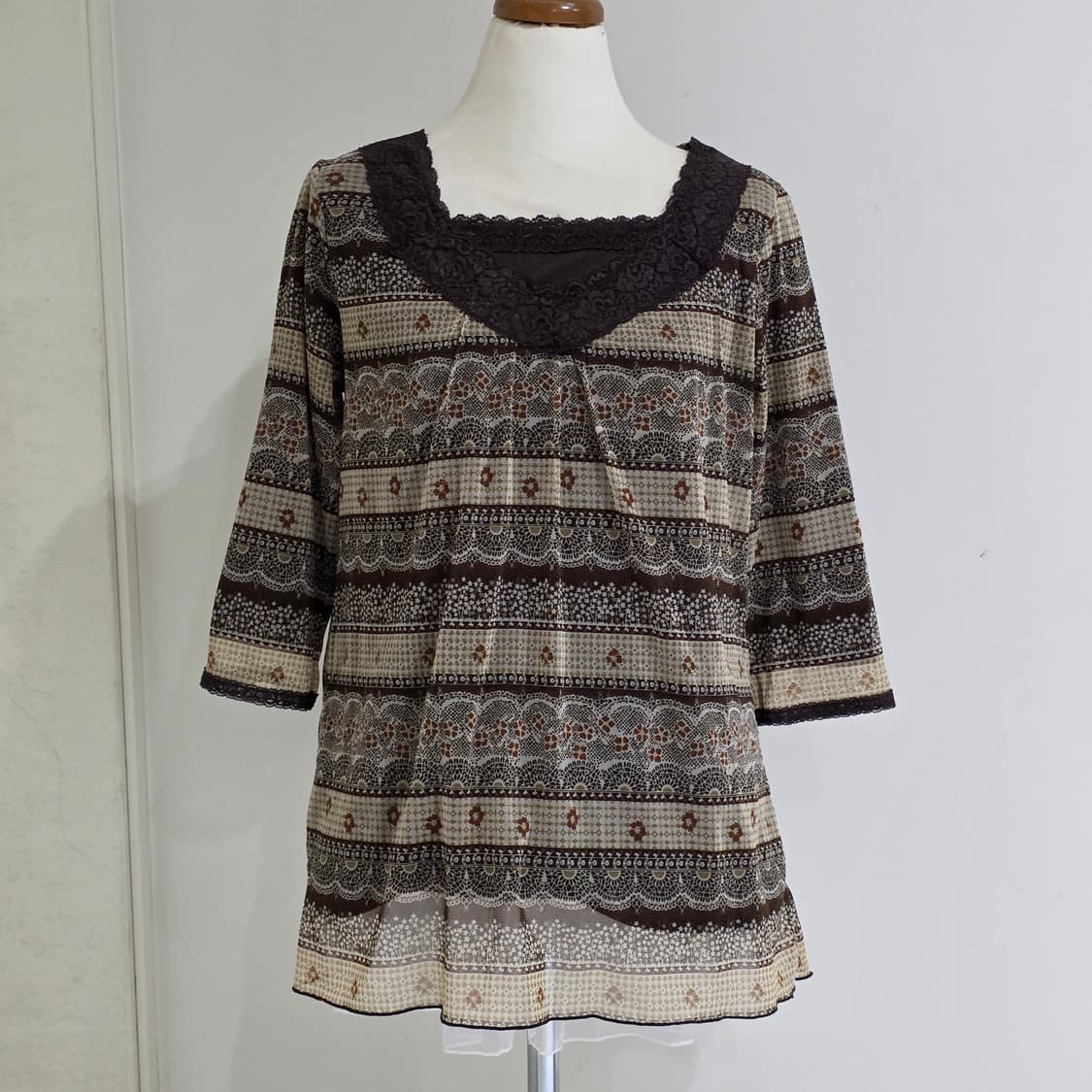 보헤미안 오리엔탈 레이어드 레이스 블라우스 상품이미지2