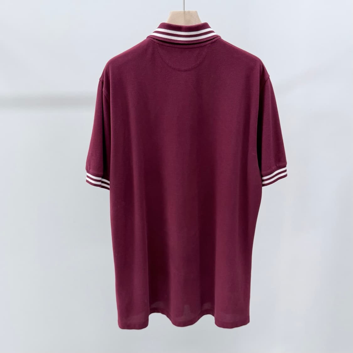 [S+급/2XL] 브루넬로 쿠치넬리 코튼 반팔 카라티 버건디 상품이미지4