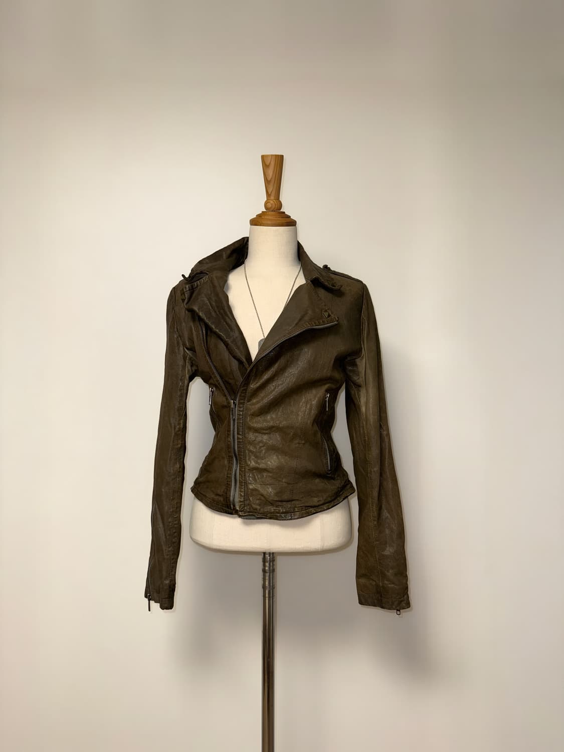 스터드 카키 브라운 자켓 상품이미지1