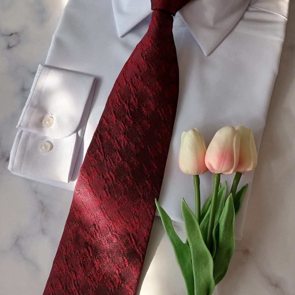발망 실크 버건디 자카드 패턴 넥타이 9.8cm A+~A등급 A18967 상품이미지6