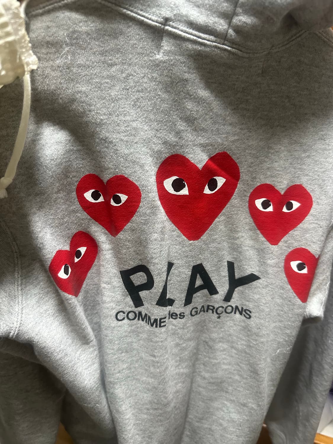 꼼데가르송 남녀공용 백프린팅 후드집업 2xs 상품이미지2