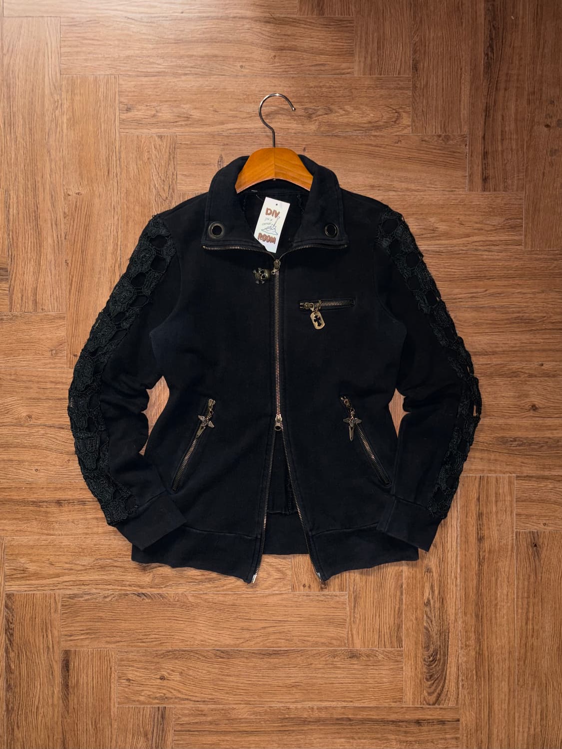 고딕펑크 딱붙핏 투웨이 집업 상품이미지3