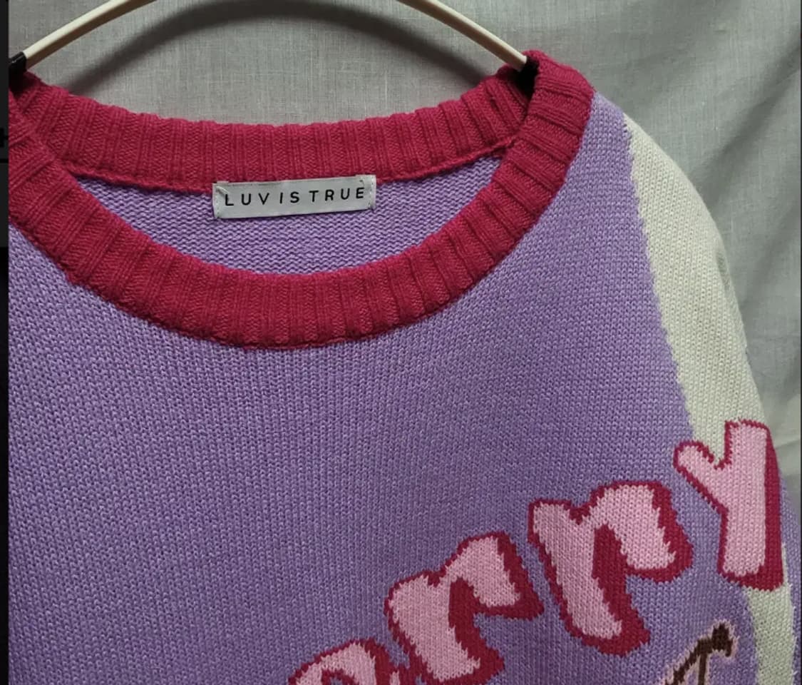 러브이즈트루 연보라 핑크 롱니트 빈티지 귀여운 니트
 상품이미지3