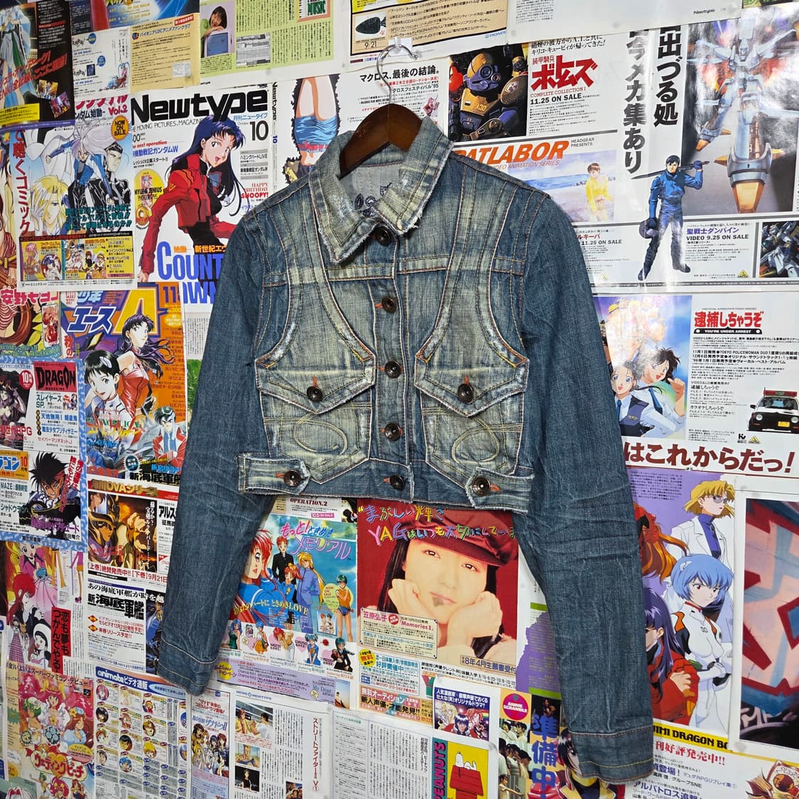 빈티지 자수 워싱 크롭 데님 자켓 상품이미지5