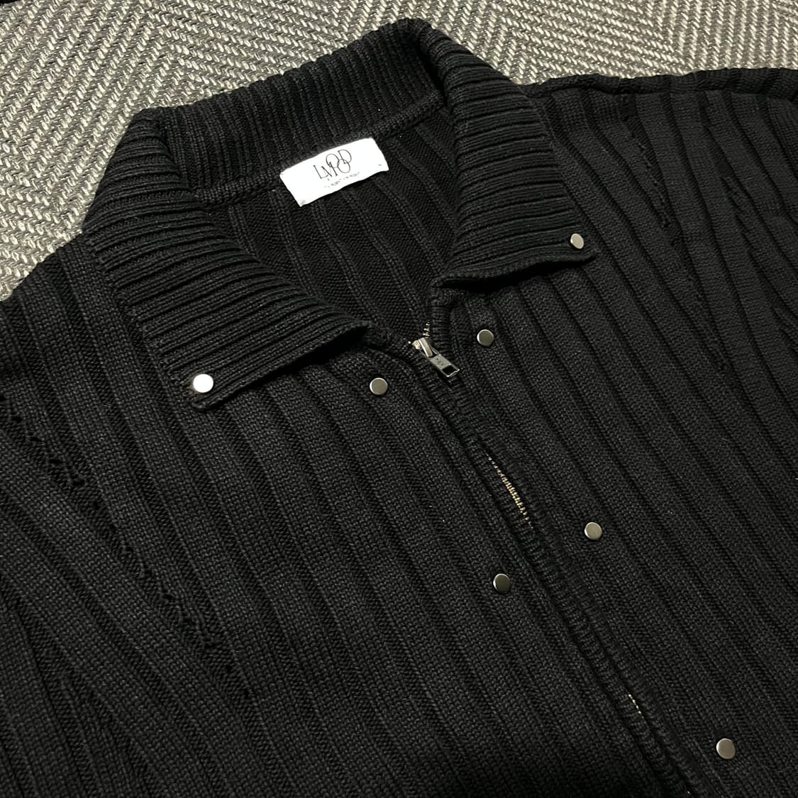 LMOOD 엘무드 펑크 라이더 니트 집업 상품이미지3