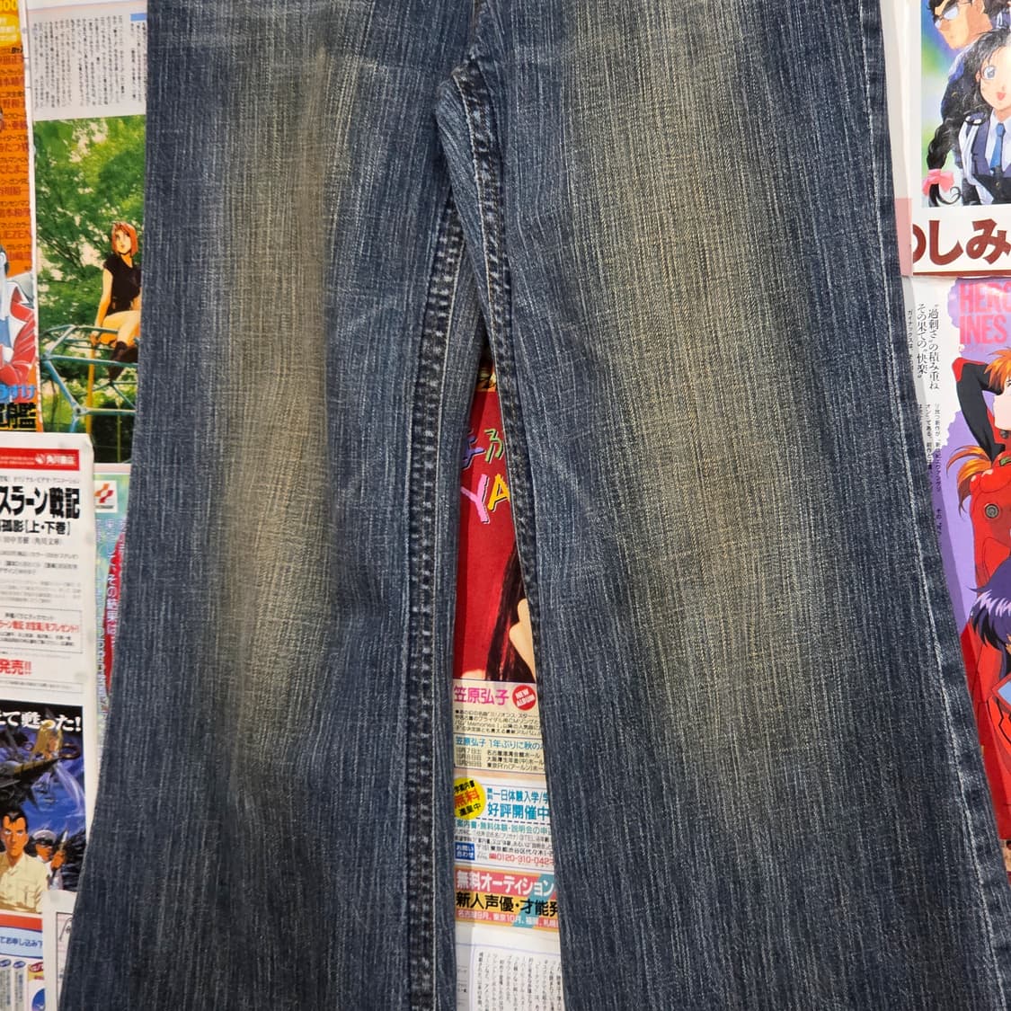 빈티지 y2k 로우라이즈 플레어 부츠컷 데님 팬츠 상품이미지8