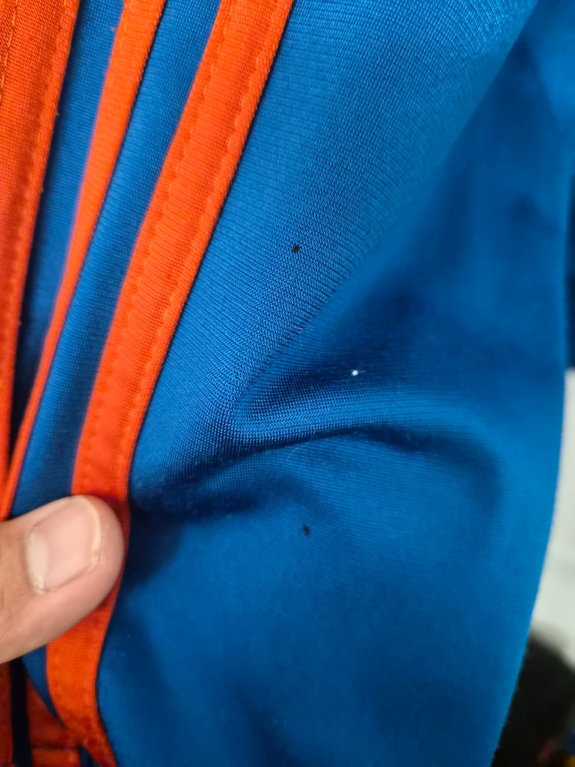 105) 아디다스 파이어버드 트랙탑 져지 블루/오렌지 팝니다 상품이미지5