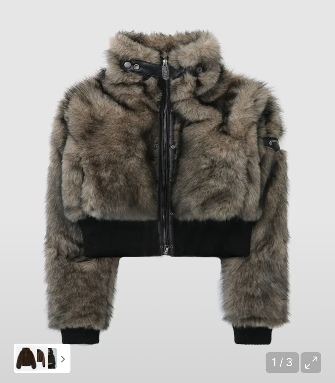 배드블러드 하이넥 퍼자켓 코요테 S 상품이미지1