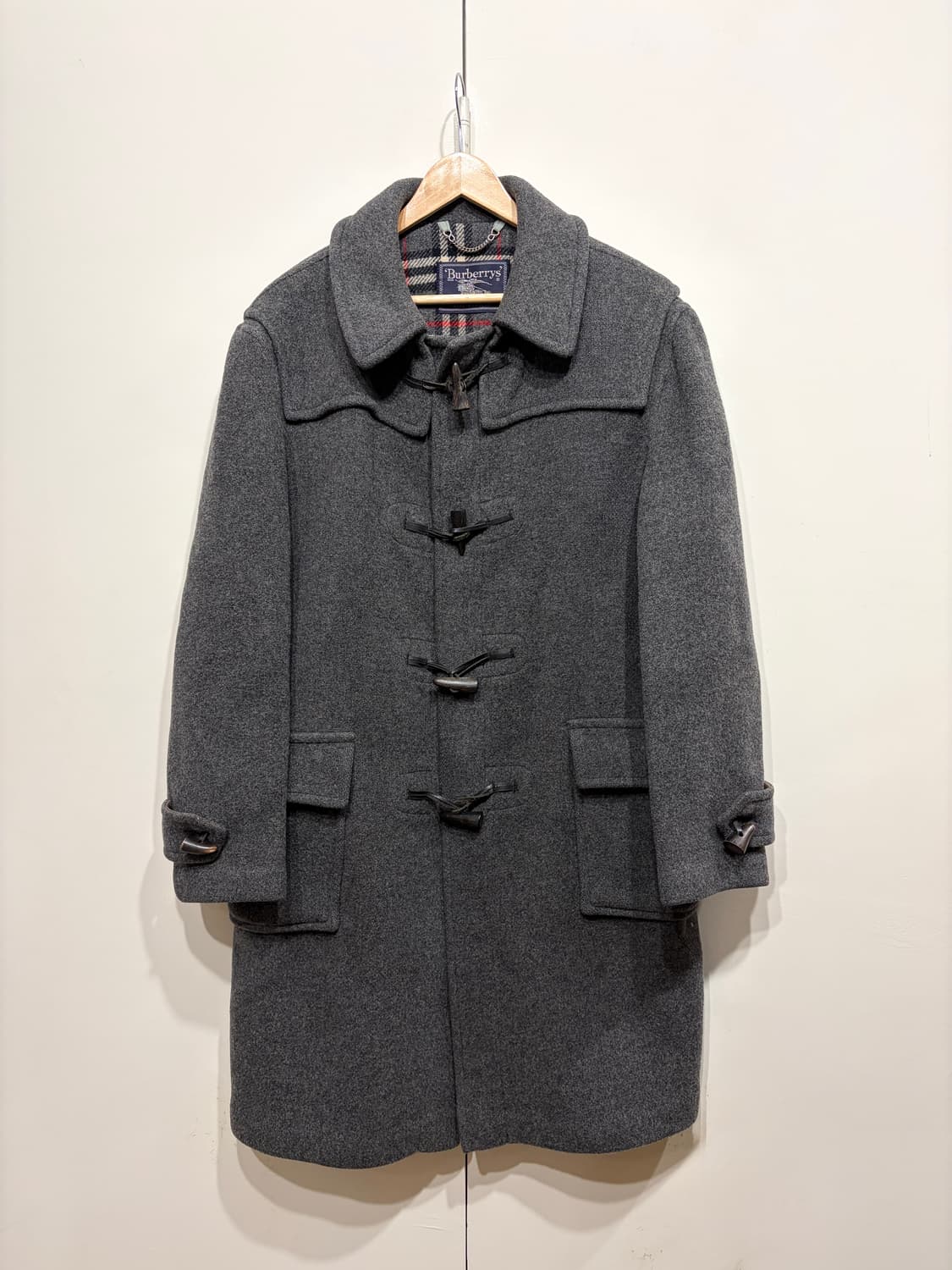 90's 버버리 울 더플 코트 상품이미지1