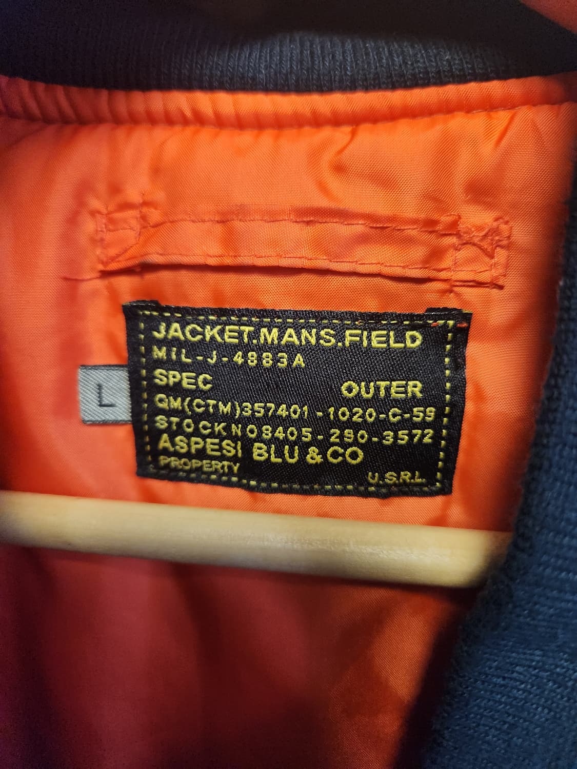 아스페시 아비렉스 플라잉타이거 MA-1 자켓 L 상품이미지3