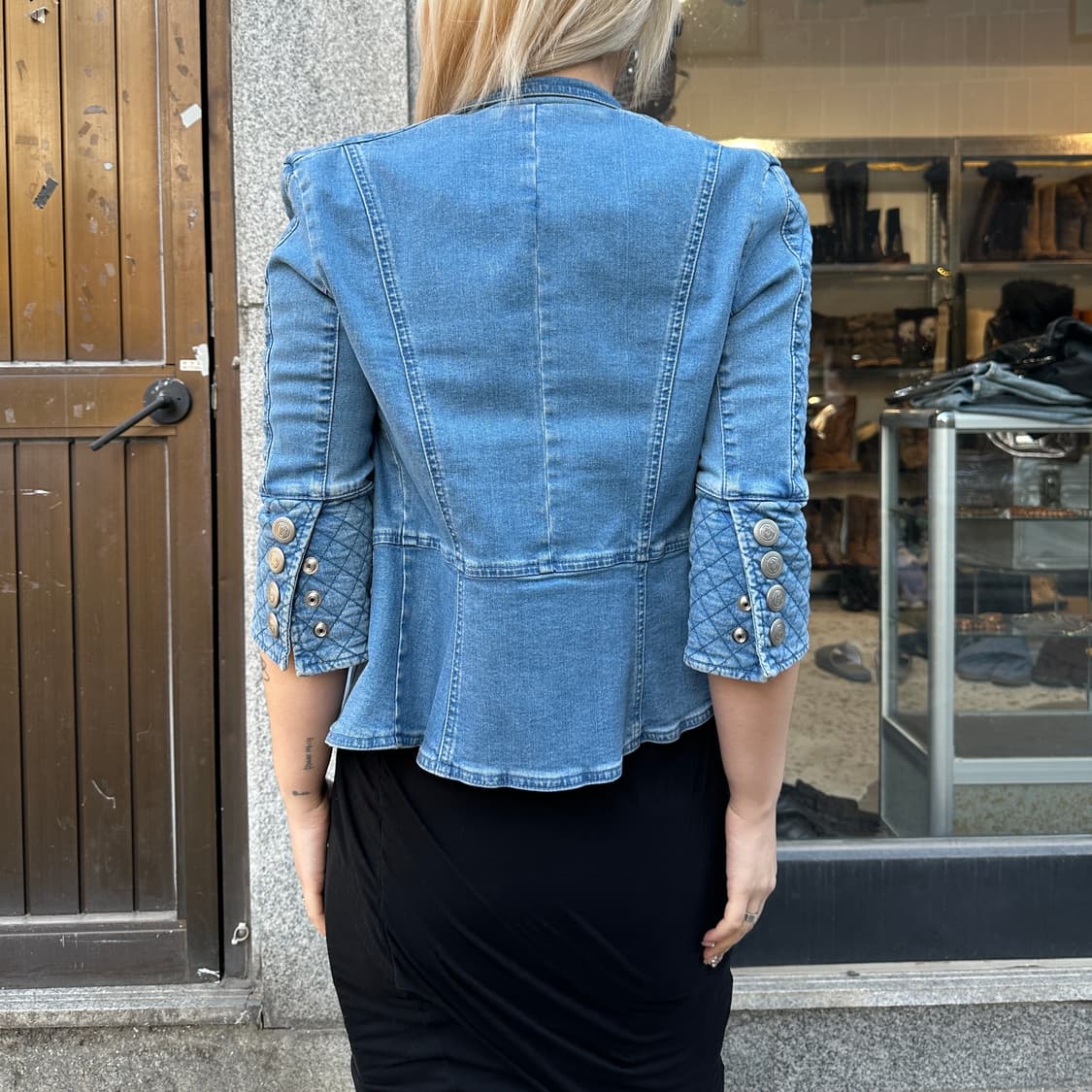 (레어) 2010 아카이브 발망 데님 나폴레옹 버튼 자켓 상품이미지9