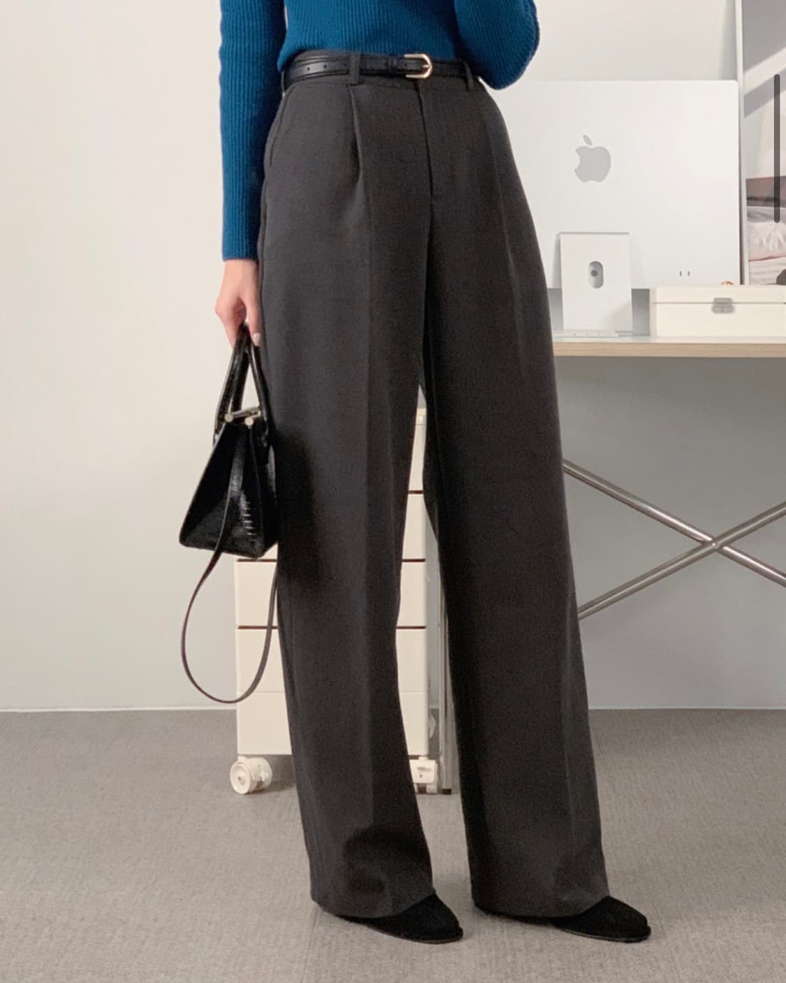 (2개 일괄판매 )사색 슬랙스 겨울 슬랙스 차콜 슬랙스 카키 슬랙스 L 상품이미지3