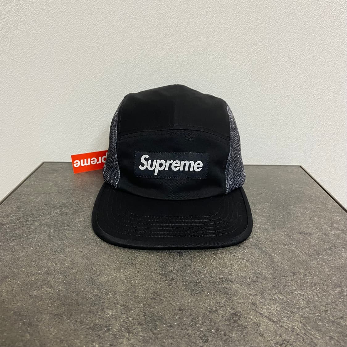 (OS) 슈프림 박스로고 캠프캡 모자 스네이크 스킨 블랙 상품이미지1