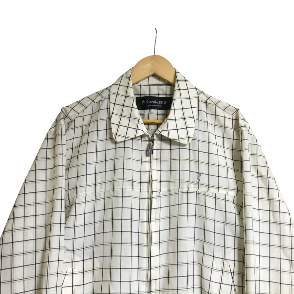 입생 90s 라이센스 얇은 체크 블루종자켓 상품이미지1