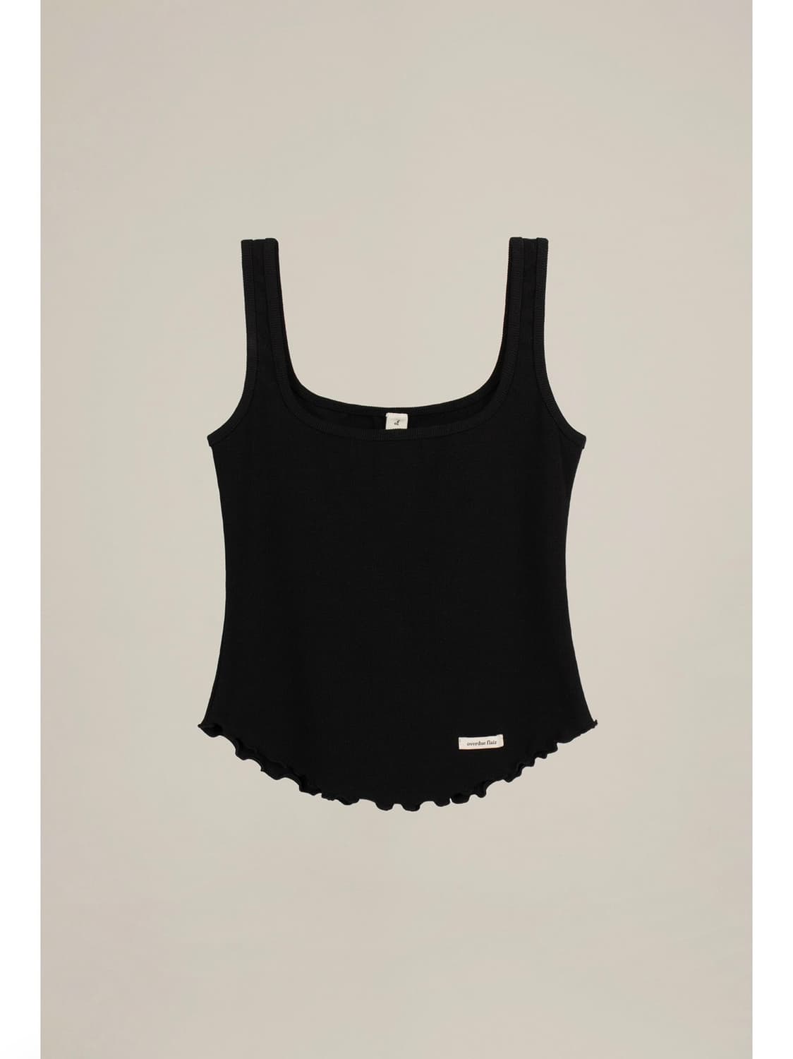 오버듀플레어) Ribbed Square Neck Sleeveless BK 상품이미지2
